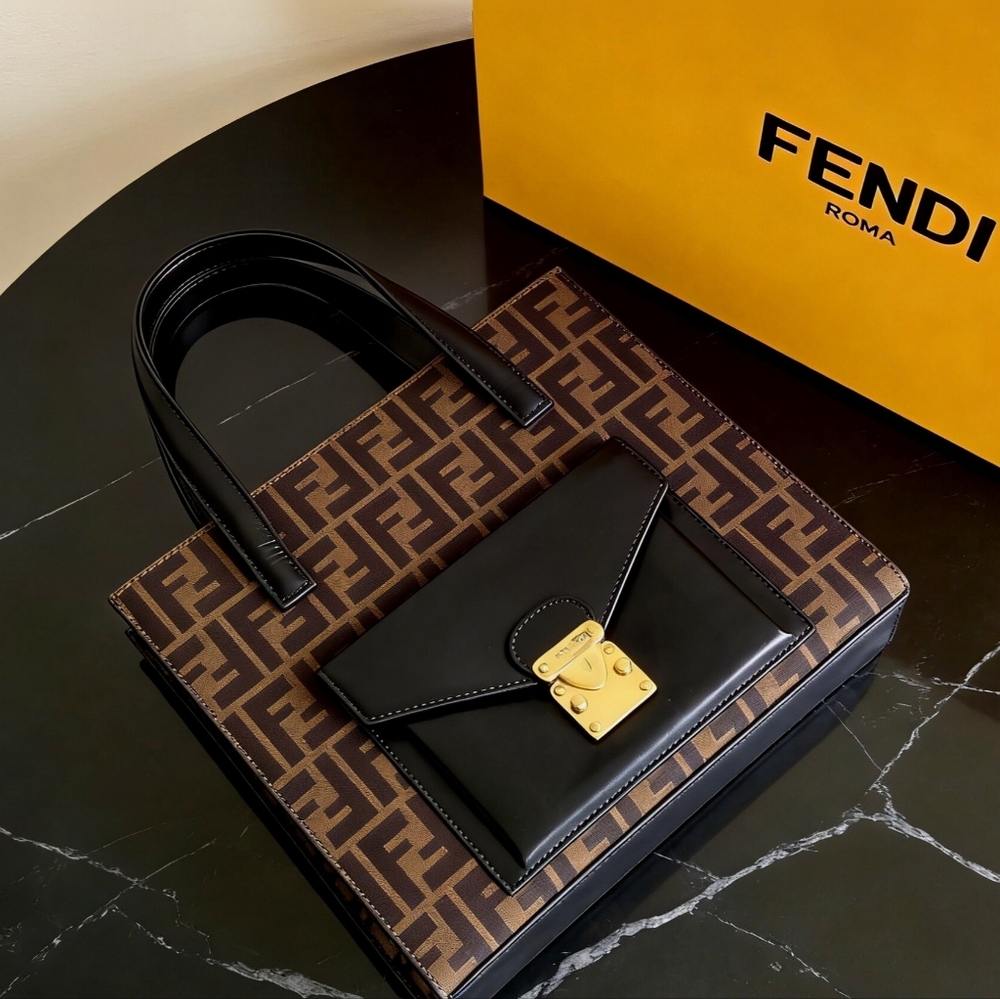 Fendi Vintage Zucca Flip Lock Tote - Picture 4 of 6